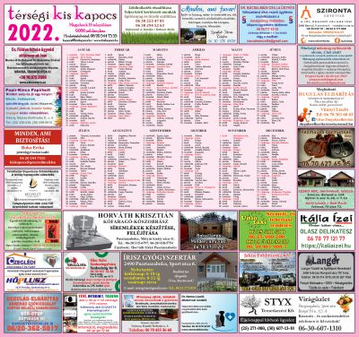 Naptármelléklet 2022. Naptármelléklet 2022.